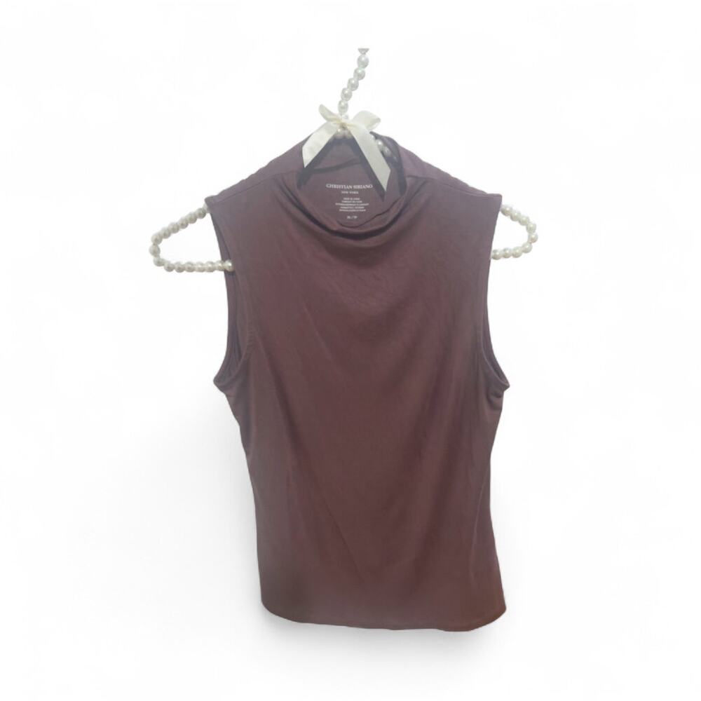 Christian Siriano Size xs sleeveless mock neck top tank top shirt 96% rayon
